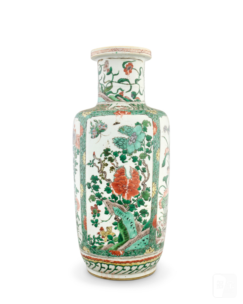清 五彩花卉紋棒槌瓶  CHINA, QING DYNASTY (1644-1911) - 图3